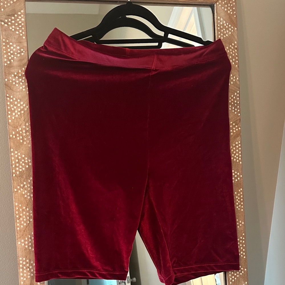 Fabletics Velvet Red Bike Shorts